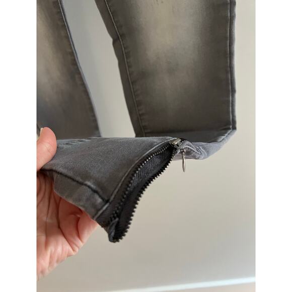 Fire Los Angeles Junior's Skinny Jeans Black Wash Zipper Pockets & Ankles 5 JL - Picture 5 of 12